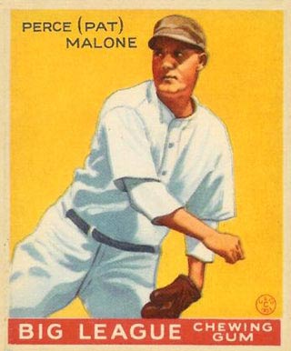 1934 Goudey World Wide Gum  Perce Malone #30 Baseball Card