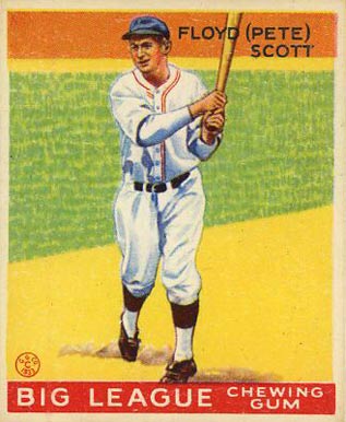 1934 Goudey World Wide Gum  Floyd Scott #33 Baseball Card
