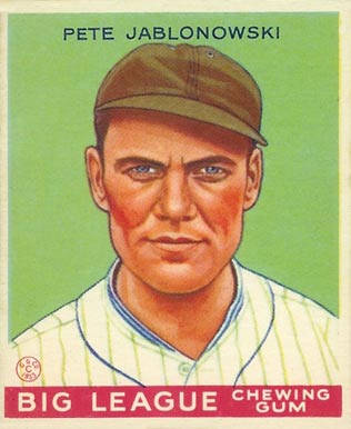 1934 Goudey World Wide Gum  Pete Jablonowski #34 Baseball Card