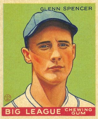 1934 Goudey World Wide Gum  Glenn Spencer #37 Baseball Card