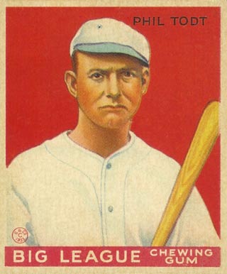 1934 Goudey World Wide Gum  Phil Todt #39 Baseball Card