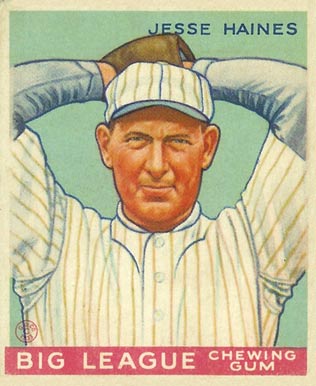 1934 Goudey World Wide Gum  Jesse Haines #44 Baseball Card