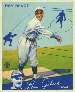 1934 Goudey World Wide Gum  Ray Benge #49 Baseball Card