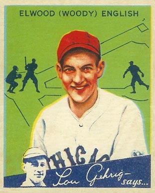 1934 Goudey World Wide Gum  Elwood English #50 Baseball Card