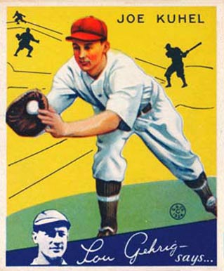 1934 Goudey World Wide Gum  Joe Kuhel #52 Baseball Card