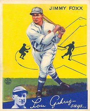 1934 Goudey World Wide Gum  Jimmy Foxx #58 Baseball Card
