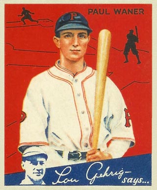 1934 Goudey World Wide Gum  Paul Waner #67 Baseball Card