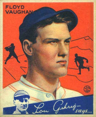 1934 Goudey World Wide Gum  Floyd Vaughan #70 Baseball Card