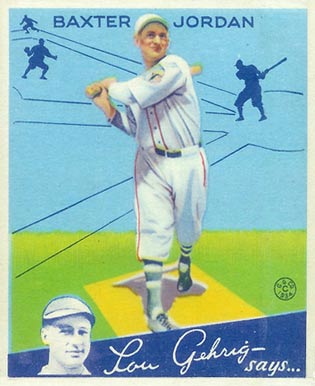 1934 Goudey World Wide Gum  Baxter Jordan #75 Baseball Card