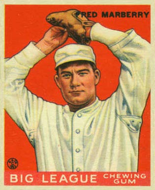 1934 Goudey World Wide Gum  Fred Marberry #8 Baseball Card