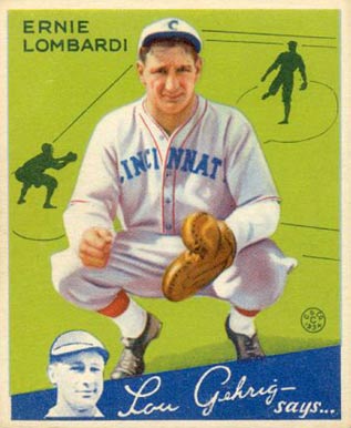 1934 Goudey World Wide Gum  Ernie Lombardi #82 Baseball Card