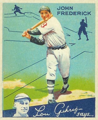 1934 Goudey World Wide Gum  John Frederick #85 Baseball Card