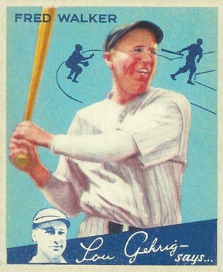1934 Goudey World Wide Gum  Fred Walker #86 Baseball Card
