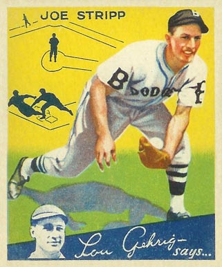 1934 Goudey World Wide Gum  Joe Stripp #91 Baseball Card