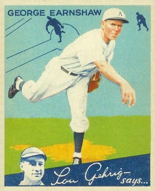 1934 Goudey World Wide Gum  George Earnshaw #93 Baseball Card
