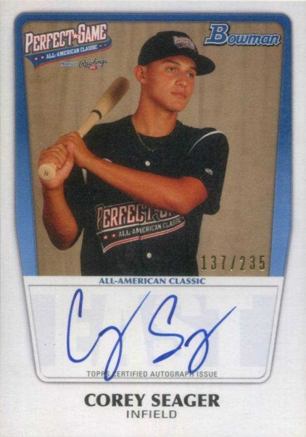 2014 Bowman Under Armour All-American-Autographs Corey Seager #AAC-CSE Baseball Card
