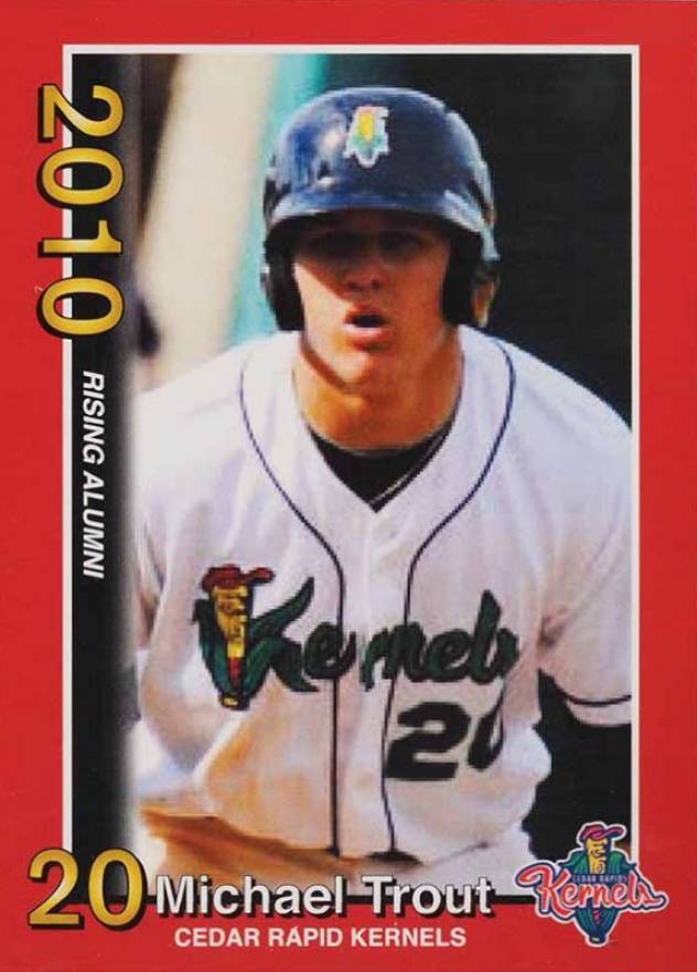2010 Cedar Rapids Kernels Rising Alumni Mike Trout #2 Baseball Card