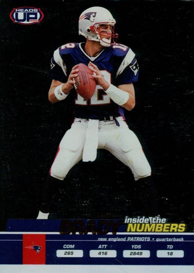 2002 Pacific Heads Up Inside the Numbers Tom Brady #17 Football Card