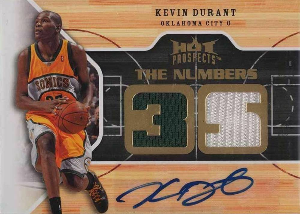 2008 Fleer Hot Prospects Numbers Game Signed Jersey Kevin Durant #NG-KD Basketball Card