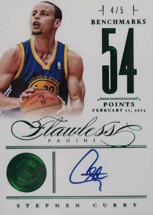 2012 Panini Flawless Benchmarks Autograph Stephen Curry #41 Basketball Card