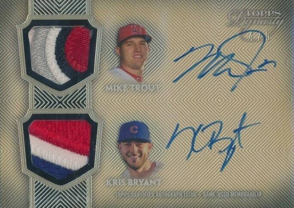 2017 Topps Dynasty Dual Autograph Patches Kris Bryant/Mike Trout #DAPTB Baseball Card