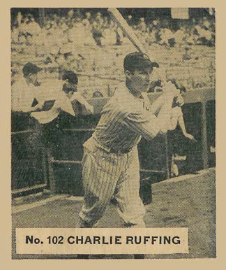 1936 Goudey World Wide Gum Charlie Ruffing #102 Baseball Card