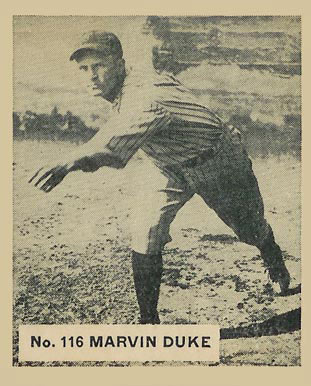 1936 Goudey World Wide Gum Marvin Duke #116 Baseball Card