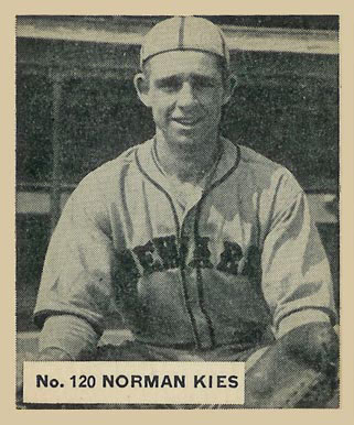 1936 Goudey World Wide Gum Norman Kies #120 Baseball Card