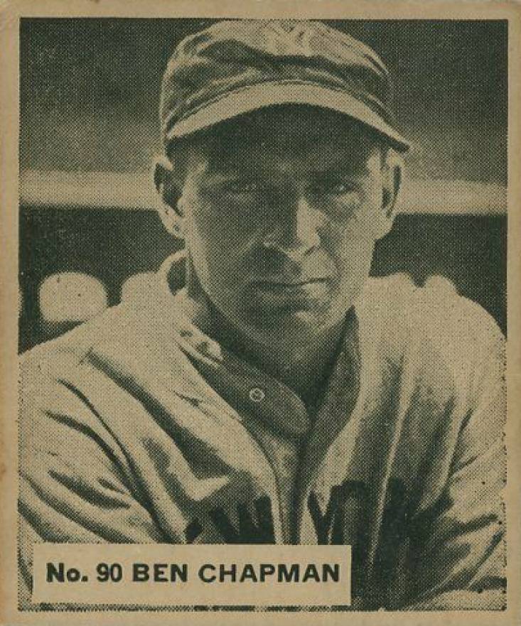1936 Goudey World Wide Gum Ben Chapman #90 Baseball Card