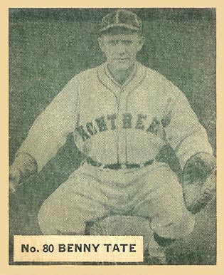 1936 Goudey World Wide Gum Benny Tate #80 Baseball Card