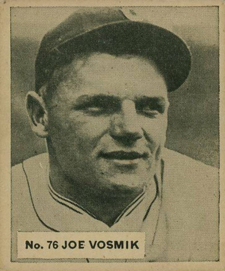 1936 Goudey World Wide Gum Joe Vosmik #76 Baseball Card