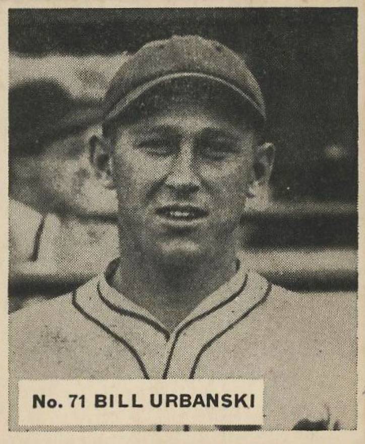1936 Goudey World Wide Gum Bill Urbanski #71 Baseball Card