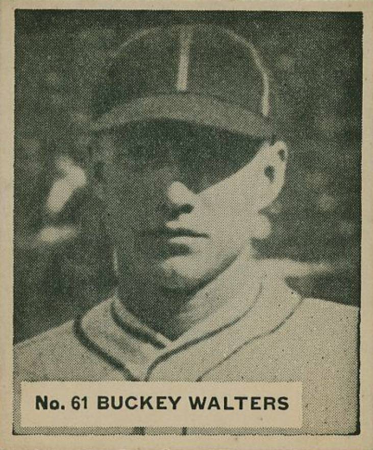 1936 Goudey World Wide Gum Bucky Walters #61 Baseball Card