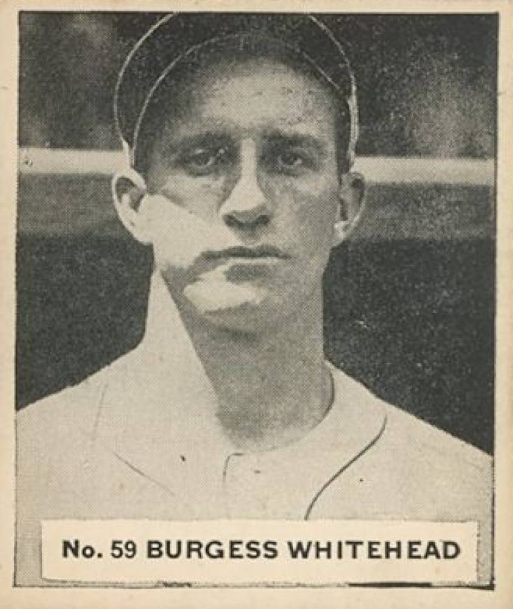 1936 Goudey World Wide Gum Burgess Whitehead #59 Baseball Card