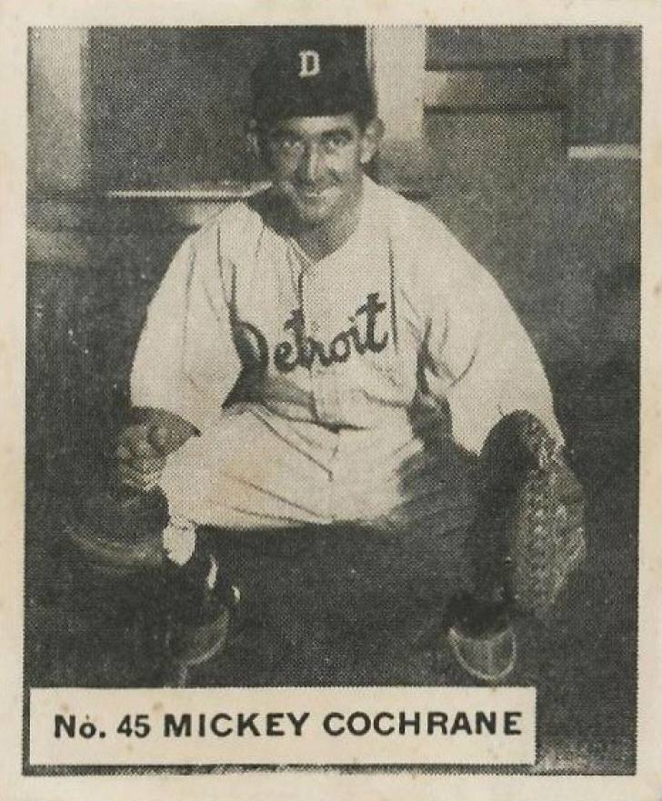 1936 Goudey World Wide Gum Mickey Cochrane #45 Baseball Card