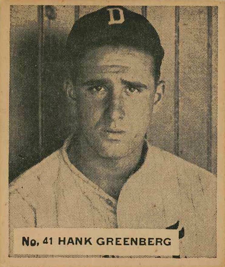 1936 Goudey World Wide Gum Hank Greenberg #41 Baseball Card