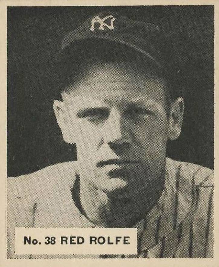 1936 Goudey World Wide Gum Red Rolfe #38 Baseball Card