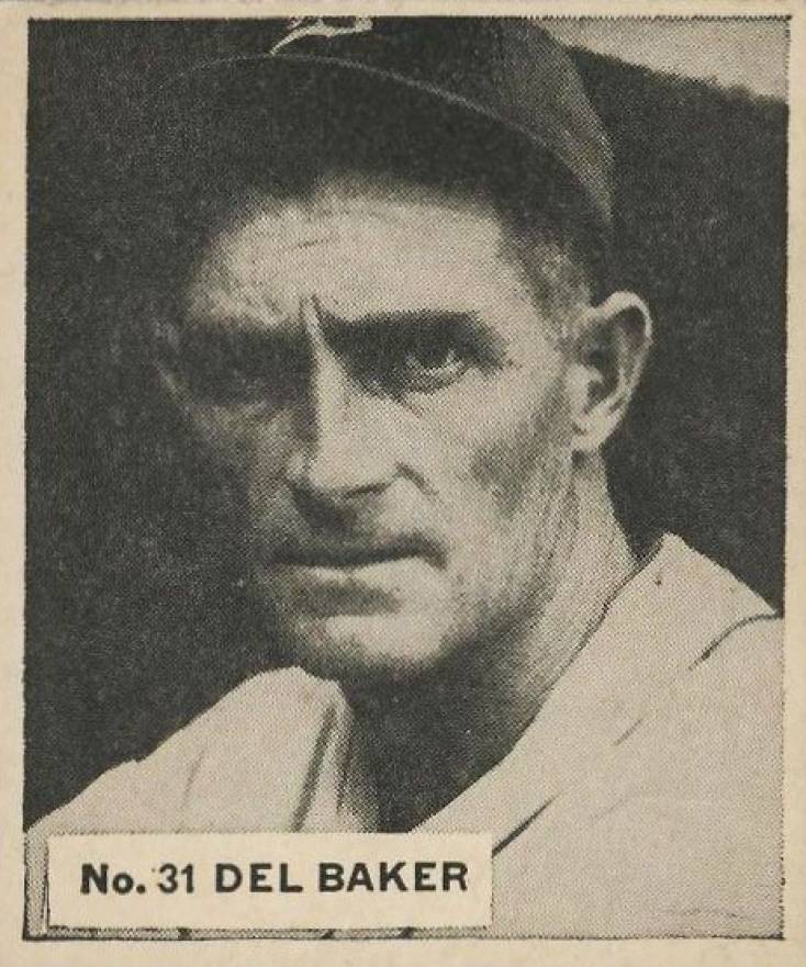 1936 Goudey World Wide Gum Del Baker #31 Baseball Card