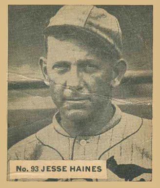 1936 Goudey World Wide Gum Jesse Haines #93 Baseball Card