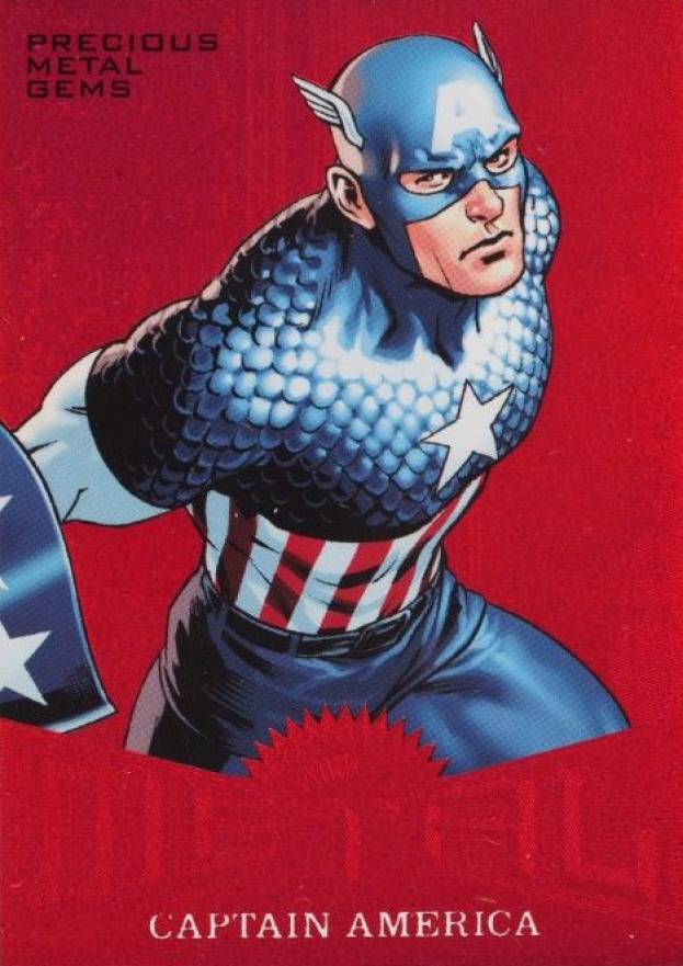 2017 Fleer Ultra Spider-Man Marvel Metals Captain America #MM45 Non-Sports Card