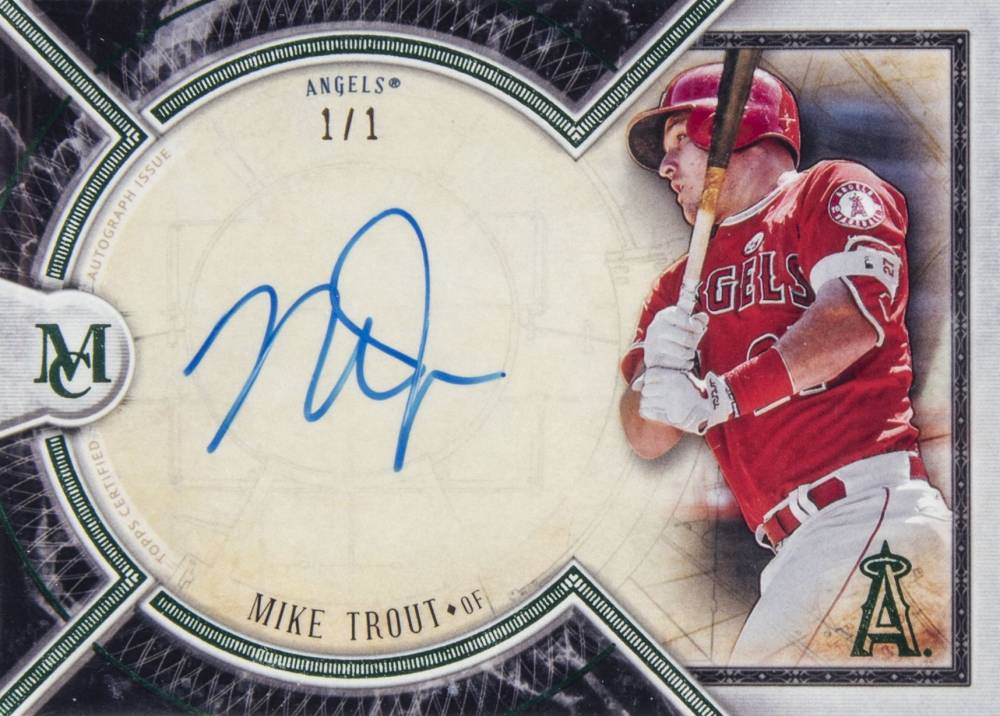 2018 Topps Museum Collection Archival Autographs Mike Trout #MT Baseball Card