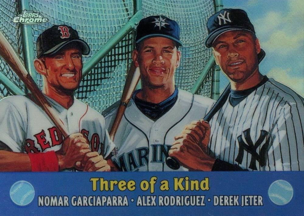 2000 Topps Chrome Combos Alex Rodriguez/Derek Jeter/Nomar Garciaparra #TC5 Baseball Card
