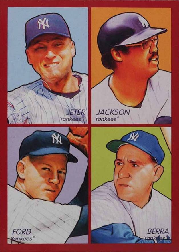 2009 Upper Deck Goudey 1935 Goudey 4-in-1 Derek Jeter/Reggie Jackson/Whitey Ford/Yogi Berra #35-5 Baseball Card