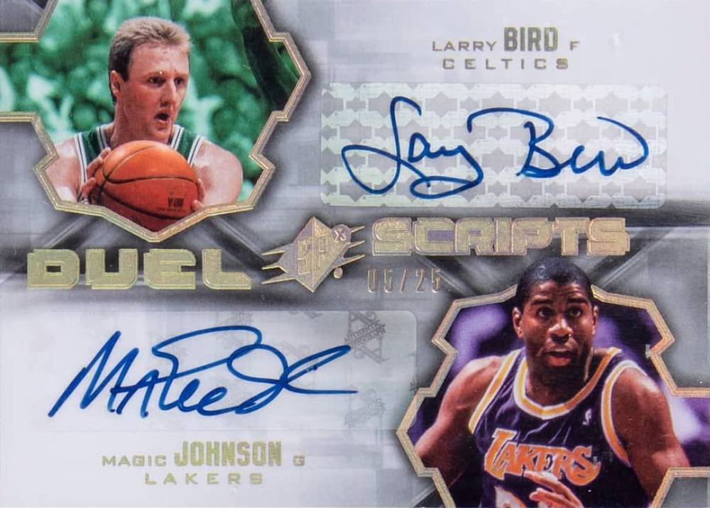 2007 SPx Dual Scripts Larry Bird/Magic Johnson #DS-LM Basketball Card