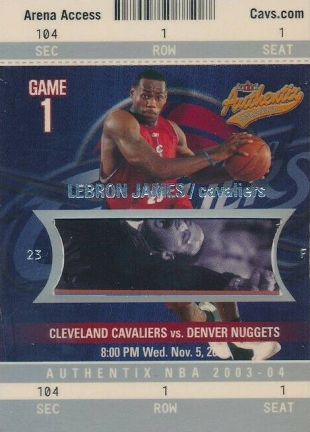 2003 Fleer Authentix LeBron James #104 Basketball Card