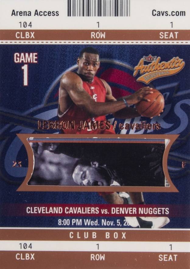 2003 Fleer Authentix LeBron James #104 Basketball Card