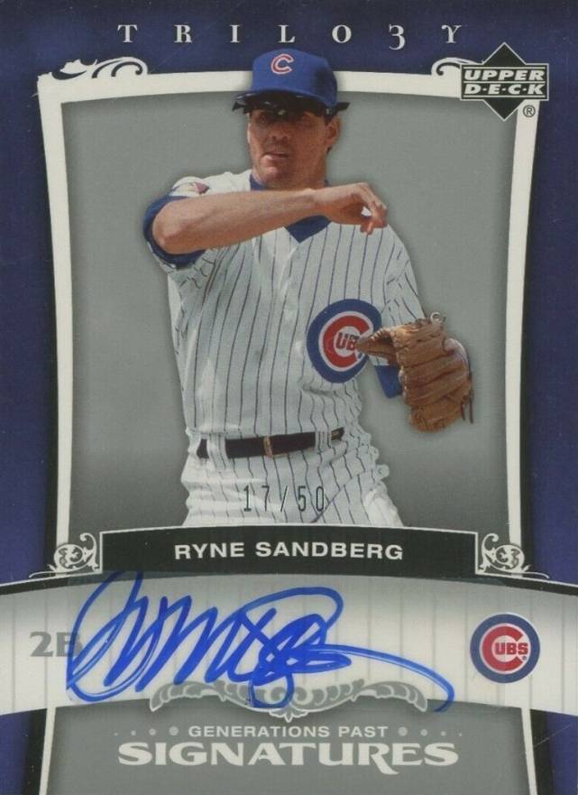 2005 Upper Deck Trilogy Generations Past Signatures Ryne Sandberg #PA-SA Baseball Card