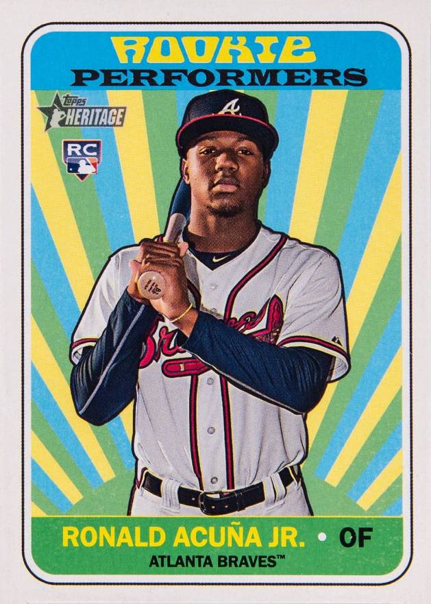 2018 Topps Heritage Rookie Performers Ronald Acuna Jr. #RP-RA Baseball Card