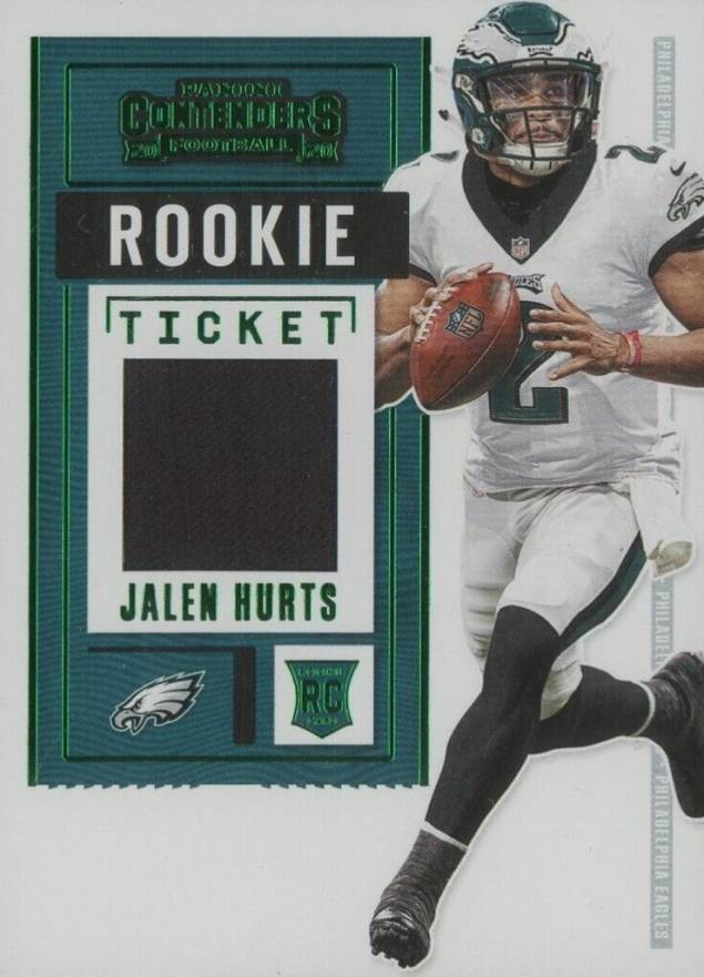2020 Panini Contenders Rookie Ticket Swatches Jalen Hurts #JHU Football Card
