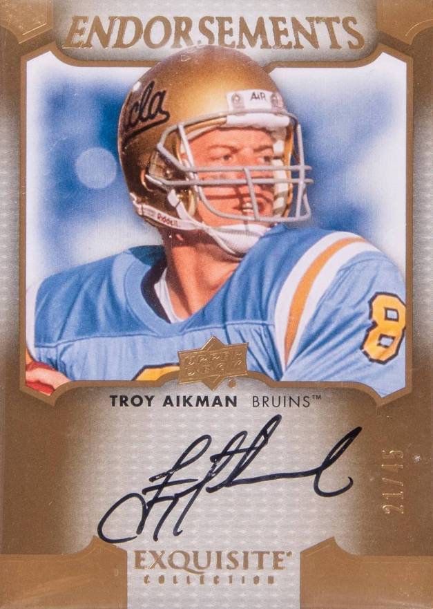 2011 Upper Deck Exquisite Collection Endorsements Troy Aikman #TA Football Card
